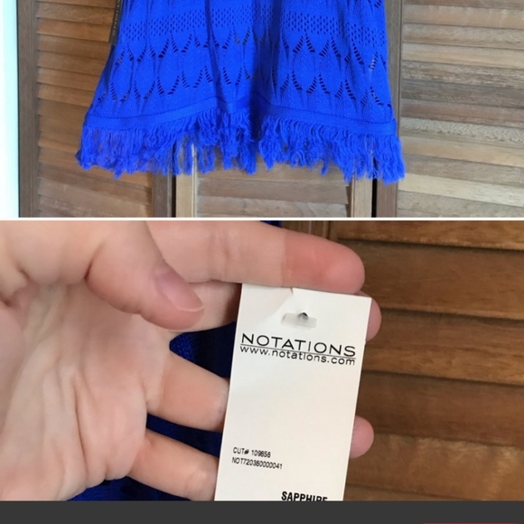NWT Notations Blue Short Sleeves Cardigan - Picture 3 of 3